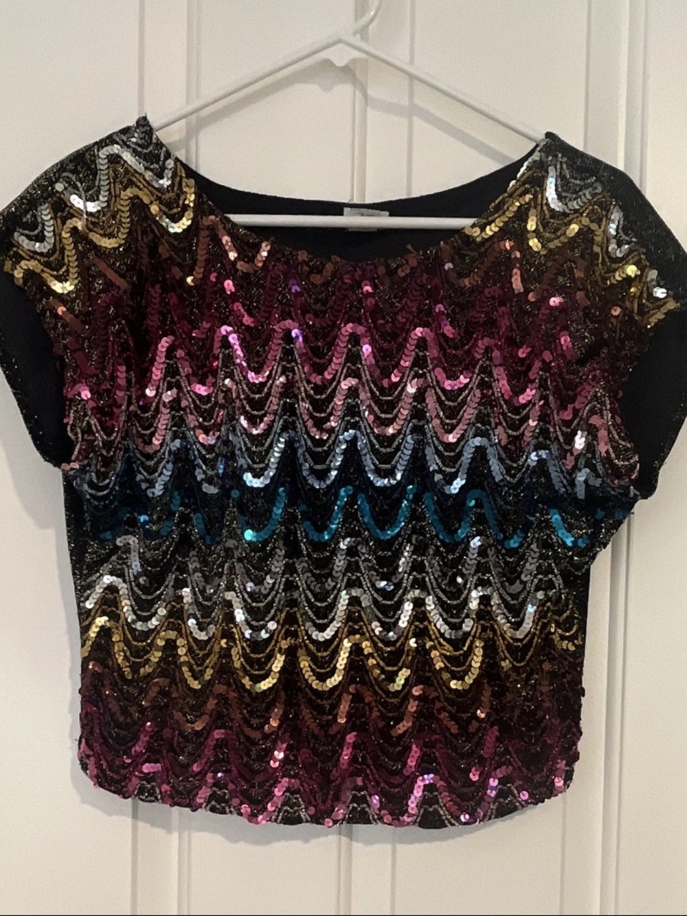 VINTAGE rio brand sequin top